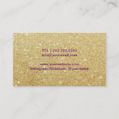 Makeup Artist Modern Livio Vacchini & Lila Glitzer Visitenkarte (Rückseite)