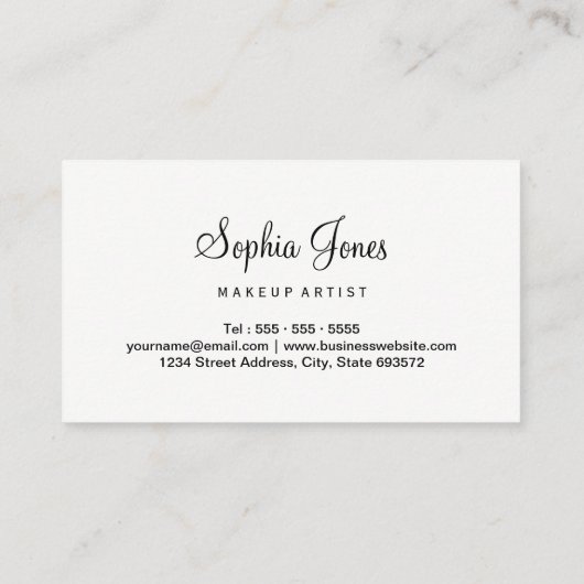 Makeup Artist Modern Pink Floral Business Card Visitenkarte (Rückseite)