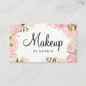 Makeup Artist Modern Pink Floral Business Card Visitenkarte (Vorderseite)