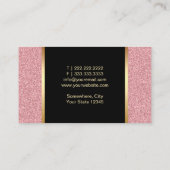 Makeup Artist Modern Red Lips Rose Gold Glitzer Visitenkarte (Rückseite)