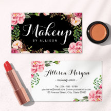 Makeup Artist Modern Script Girl Floral Wrapping
