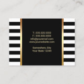 Makeup Artist Modern Stripes Gold Livio Visitenkarte (Rückseite)
