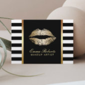 Makeup Artist Modern Stripes Gold Livio Visitenkarte