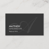 Makeup Artist - Modern Swash Monogram Visitenkarte (Vorderseite)
