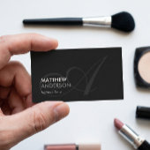 Makeup Artist - Modern Swash Monogram Visitenkarte