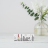 Makeup Artist Modern Swirl Feminine Cosmetologin Mini Visitenkarte (Stehend Vorderseite)