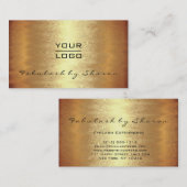 Makeup Artist Modern Warm Gold einfach Logo Visitenkarte (Vorne/Hinten)