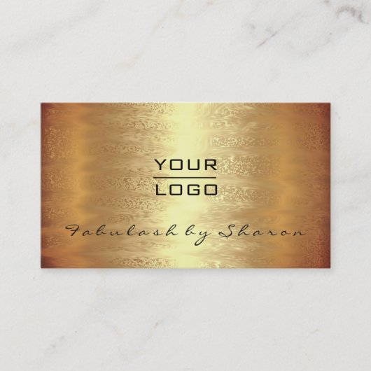 Makeup Artist Modern Warm Gold einfach Logo Visitenkarte (Vorderseite)