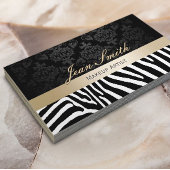 Makeup Artist Modern Zebra Muster Gold Streifen Visitenkarte