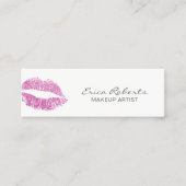 Makeup Artist Moderne Rosa Glitzer Mini Visitenkarte (Vorderseite)