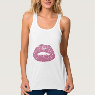Makeup Artist Moderne rosa Sequenzer Lippen Tank Top