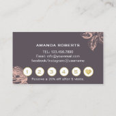 Makeup Artist Moderne Rose Goldene Blume Loyalität Treuekarte (Rückseite)