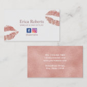 Makeup Artist Moderne Rose Visitenkarte (Vorne/Hinten)