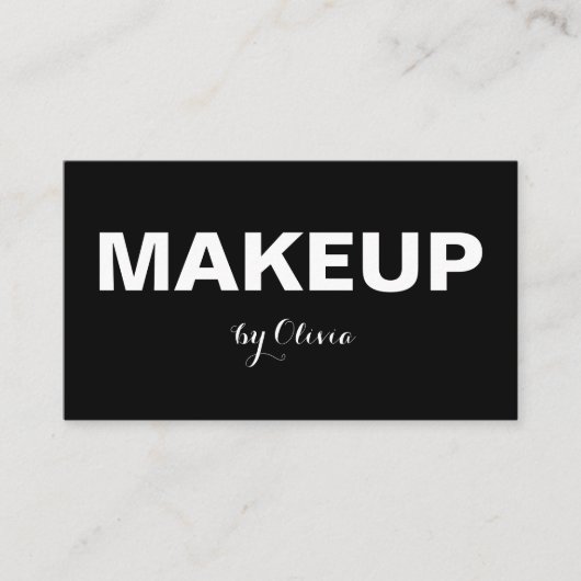 Makeup Artist Moderne Schwarz-weiße Visitenkarten Visitenkarte (Vorderseite)
