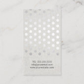 Makeup Artist Moderne Silver Polka Docht Imitate L Visitenkarte (Rückseite)