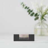 Makeup Artist Moderne, stilvolle IMITATE in Schwar Mini Visitenkarte (Stehend Vorderseite)