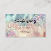 Makeup Artist Moderner Glitzer Gold Aquamarin Visitenkarte (Rückseite)