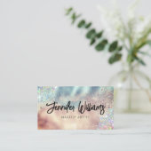 Makeup Artist Moderner Glitzer Gold Aquamarin Visitenkarte (Stehend Vorderseite)