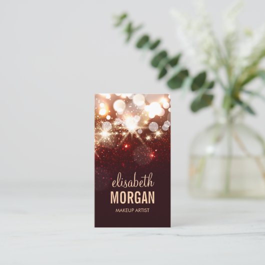 Makeup Artist - Moderner Glitzer Sparkle Visitenkarte (Stehend Vorderseite)