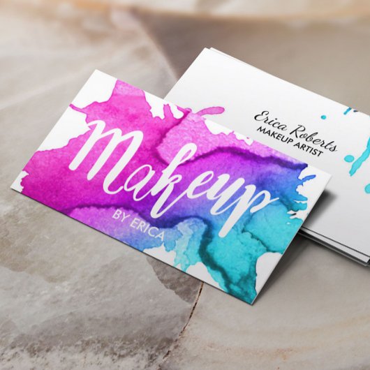 Makeup Artist Modernes Aquarium Schönheitssalon Visitenkarte