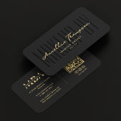 Makeup Artist Monogram Elegant Black Modern Visitenkarte