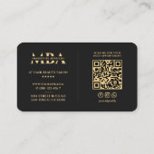 Makeup Artist Monogram Elegant Black Modern Visitenkarte (Rückseite)