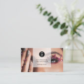 Makeup Artist Nail Foto Social Media QR-Logo Visitenkarte (Stehend Vorderseite)
