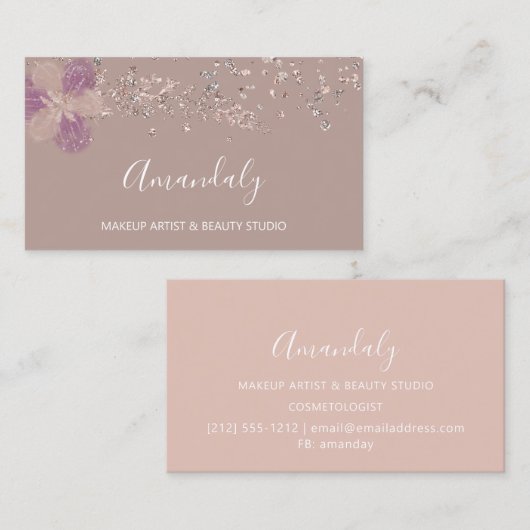 Makeup Artist Nails Beauty WELLNESS-CENTER Rose Fl Visitenkarte (Vorne/Hinten)