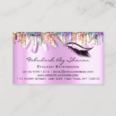 Makeup Artist Nails Eyelash Tropfen Royal Pink Visitenkarte (Rückseite)