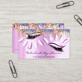 Makeup Artist Nails Eyelash Tropfen Royal Pink Visitenkarte