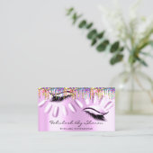 Makeup Artist Nails Eyelash Tropfen Royal Pink Visitenkarte (Stehend Vorderseite)
