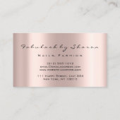 Makeup Artist Nails Glitzer Tropfens Rose Lashes Visitenkarte (Rückseite)