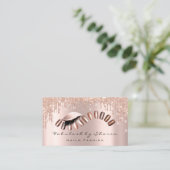 Makeup Artist Nails Glitzer Tropfens Rose Lashes Visitenkarte (Stehend Vorderseite)