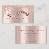 Makeup Artist Nails Glitzer Tropfens Rose Spark Visitenkarte (Vorne/Hinten)