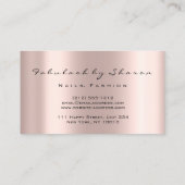 Makeup Artist Nails Glitzer Tropfens Rose Spark Visitenkarte (Rückseite)