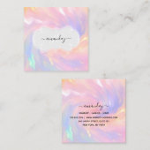 Makeup Artist Nails Lash Holograph Unicorn Quadratische Visitenkarte (Vorne/Hinten)