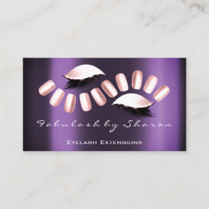 Makeup Artist Nails Rose Lila Lashes Visitenkarte