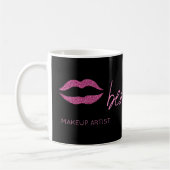 Makeup artist name glam hot pink lips schwarze Sch Kaffeetasse (Links)