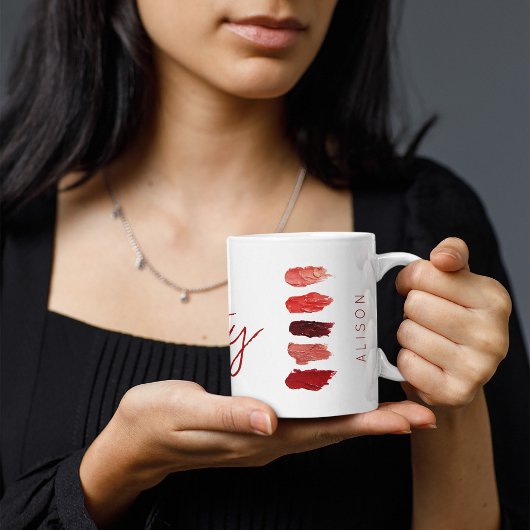 Makeup artist name lipstick farben Schönheit Kaffeetasse
