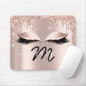 Makeup Artist Name Monogram Rose Lashes Extension Mousepad (Mit Mouse)