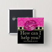 Makeup Artist Name Tag Taste Brooch Lights Lippen Button (Vorne & Hinten)