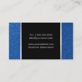 Makeup Artist Navy Blauer Glitzer Lipno Moderner S Visitenkarte (Rückseite)
