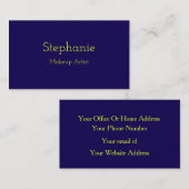 Makeup Artist Neon Yellow Green Navy Blue Visitenkarte (Vorne/Hinten)