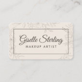 Makeup Artist Neutral Floral Visitenkarte (Vorderseite)