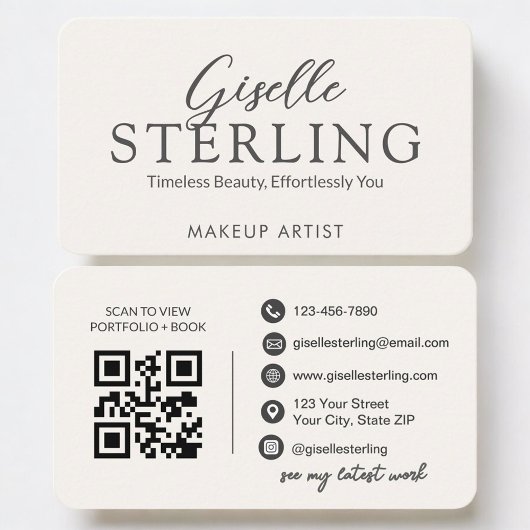 Makeup Artist Neutral QR Code Visitenkarte