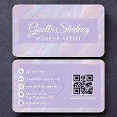 Makeup Artist Opal Iridescent QR Code Visitenkarte