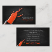 Makeup Artist / Orange Lipstick Visitenkarte (Vorne/Hinten)