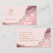Makeup Artist Pink Agate Geode Gold Business Card Visitenkarte (Vorne/Hinten)