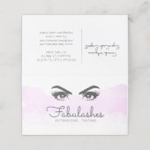 Makeup Artist Pink Blush Brows Lashes Wasserfarbe Treuekarte (Außenseite Aufgefaltet)