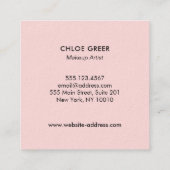 Makeup Artist Pink Glitzer Kissing Lips Square Quadratische Visitenkarte (Rückseite)